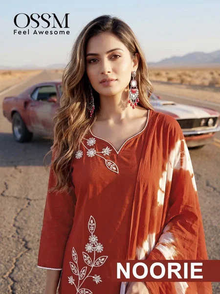 Noorie By Ossm Dhabu Cotton Kurti With Bottom Dupatta Wholesale Shop In Surat
